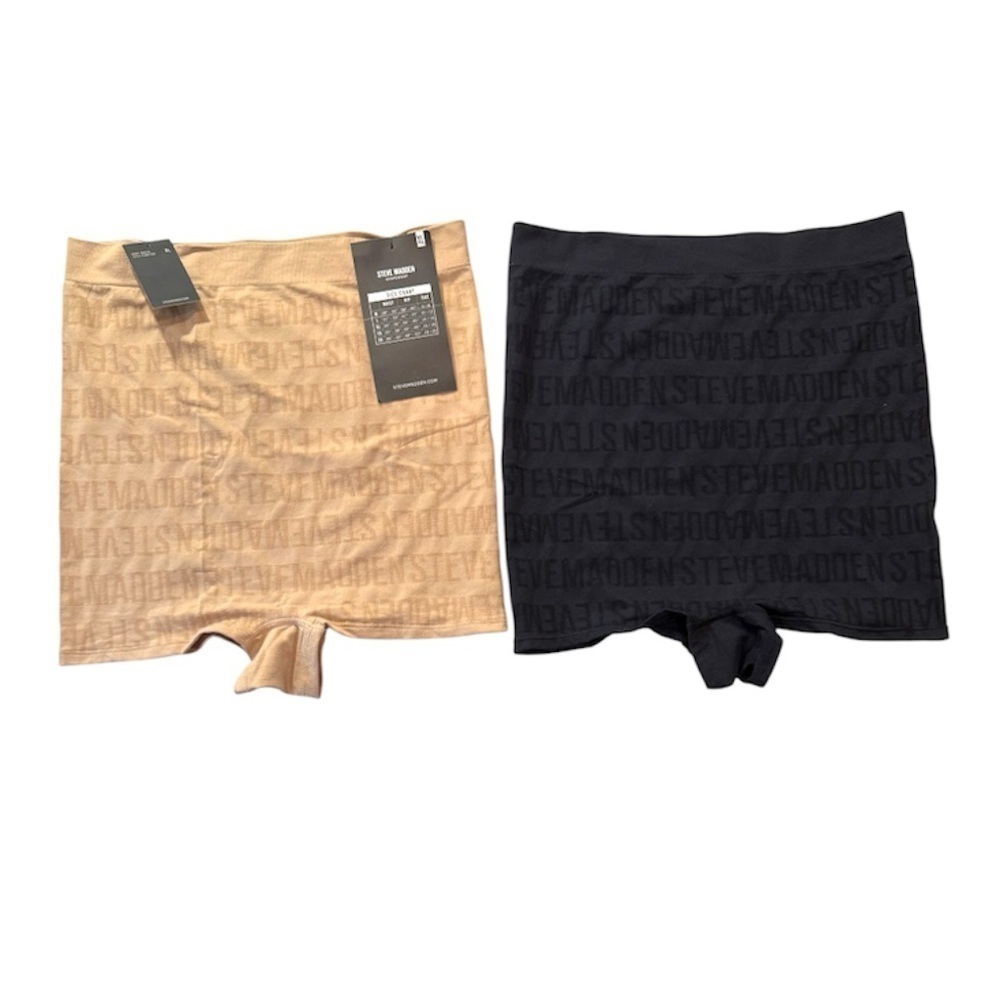 Steve Madden Shapewear Bundle High Waist Shortie Moderate Control‎ Black Nude XL